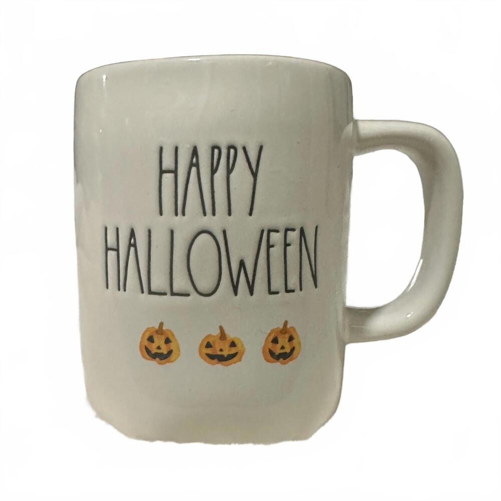 Rae Dunn Mug with Happy Halloween 3 Pumpkins Artisan Collection by Magenta